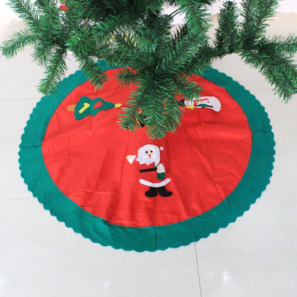 90cm Santa Claus Pattern Tree Skirt Christmas Tree Skirt Decoration Supplies-ebowsos