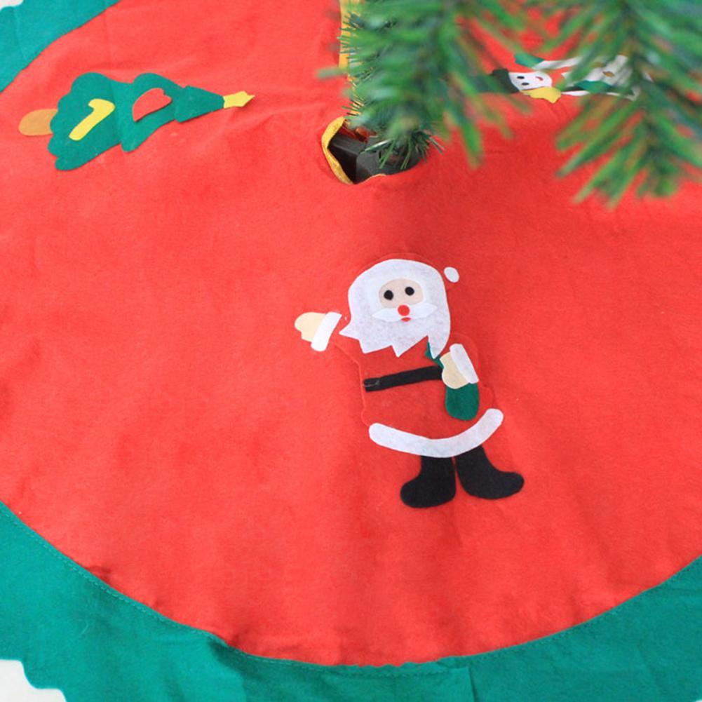 90cm Santa Claus Pattern Tree Skirt Christmas Tree Skirt Decoration Supplies-ebowsos