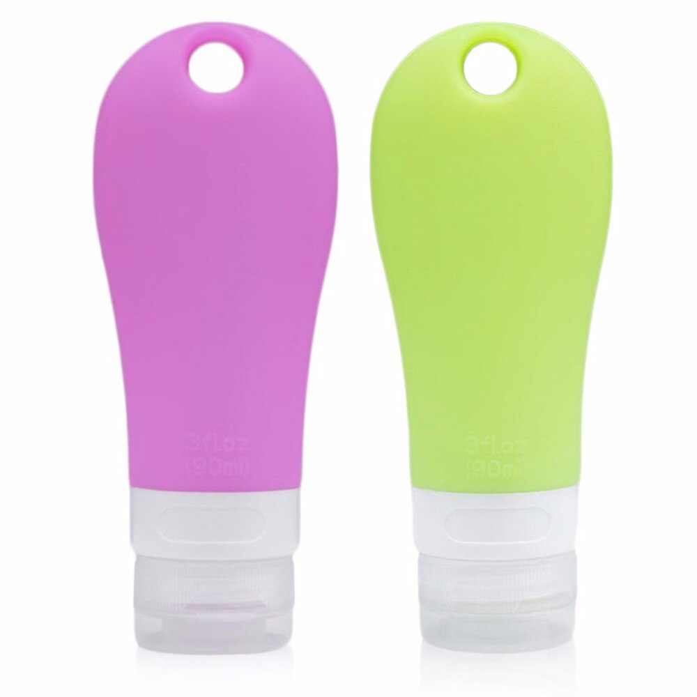 90ml Portable Mini Silicone Refillable Bottle creams Makeup Product Travel Tubes Lotion Points Absolutely Shampoo Container - ebowsos