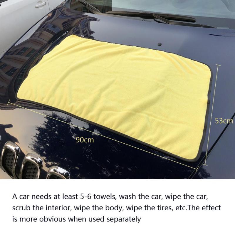 90x53cm Super Absorbent Car Wash Microfiber Towel Car Cleaning Drying Cloth Hemming Car Care Cloth Detailing Wash Towel Hot Sale - ebowsos