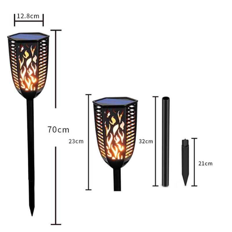 99LED Solar Flickering Flame Light Outdoor Waterproof Garden Torch Lamp Dancing Realistic Flame Torches LED Lamps Dropshipping - ebowsos