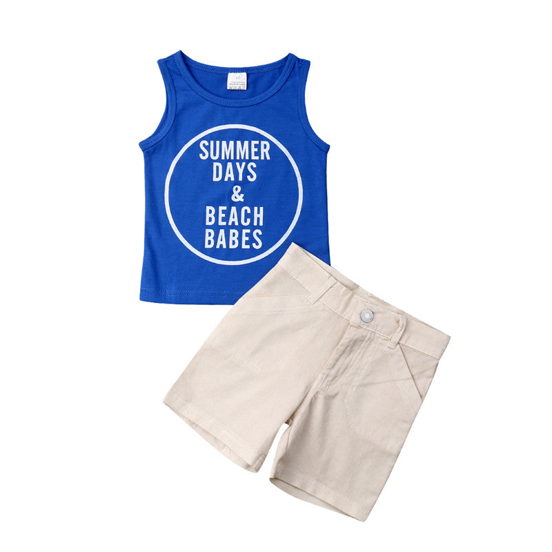 9M-4T Kids Baby Boys Clothes T-Shirt Tee Tops Vest+Denim Pants Outfits 2Pcs Set - ebowsos