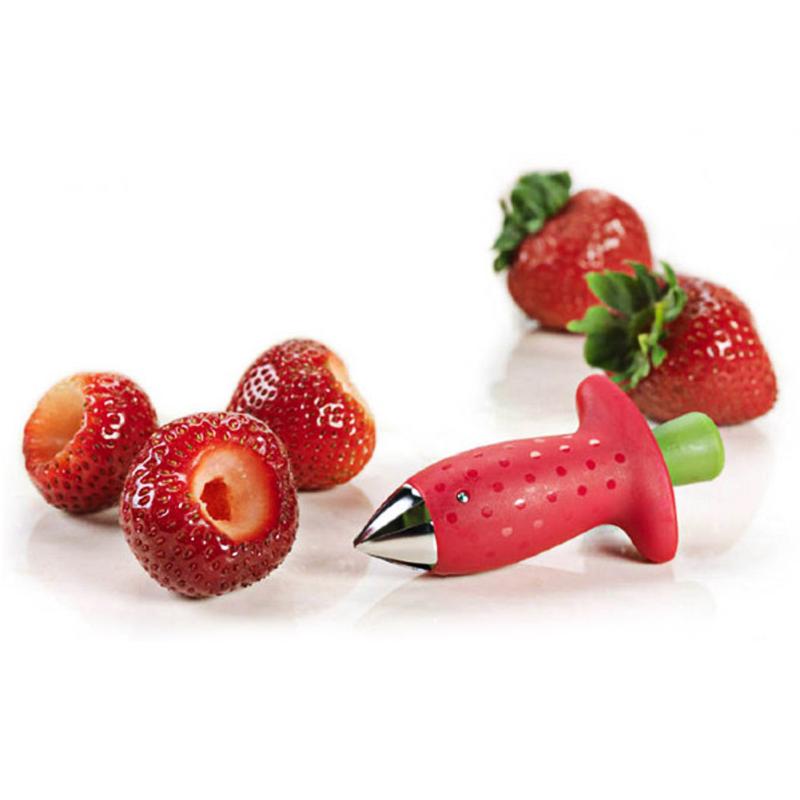 9cmX5cm/3.54''X1.97'' red convenient easy to use VP 1pcs Strawberry Hullers Metal +Plastic Fruit Remove Stalks Device Tomato D2 - ebowsos