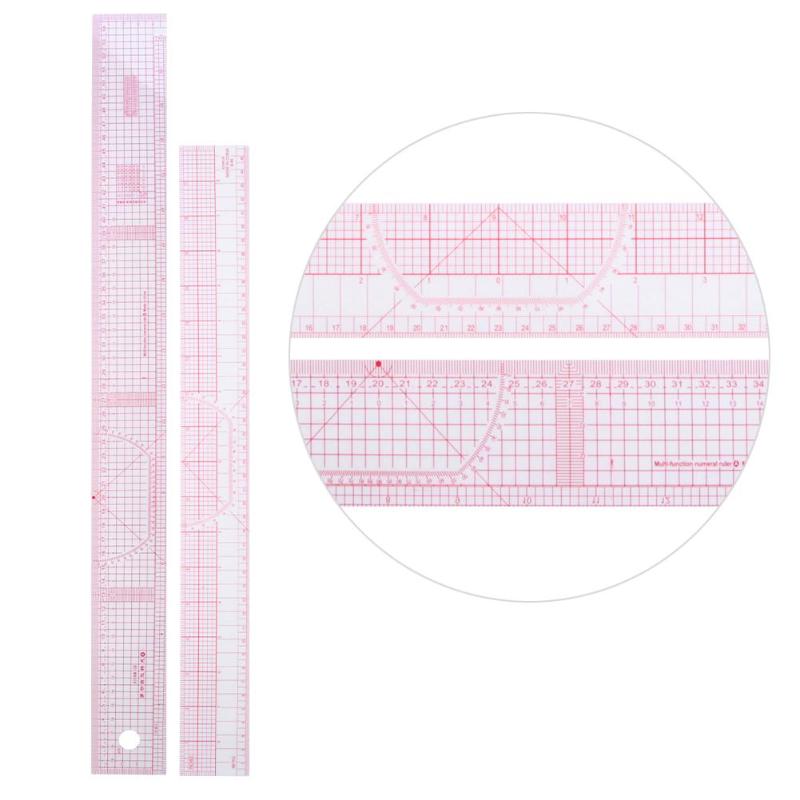 9pcs Multi-function Clothing Sample Cutting Ruler Metric Yardstick Rulers - ebowsos