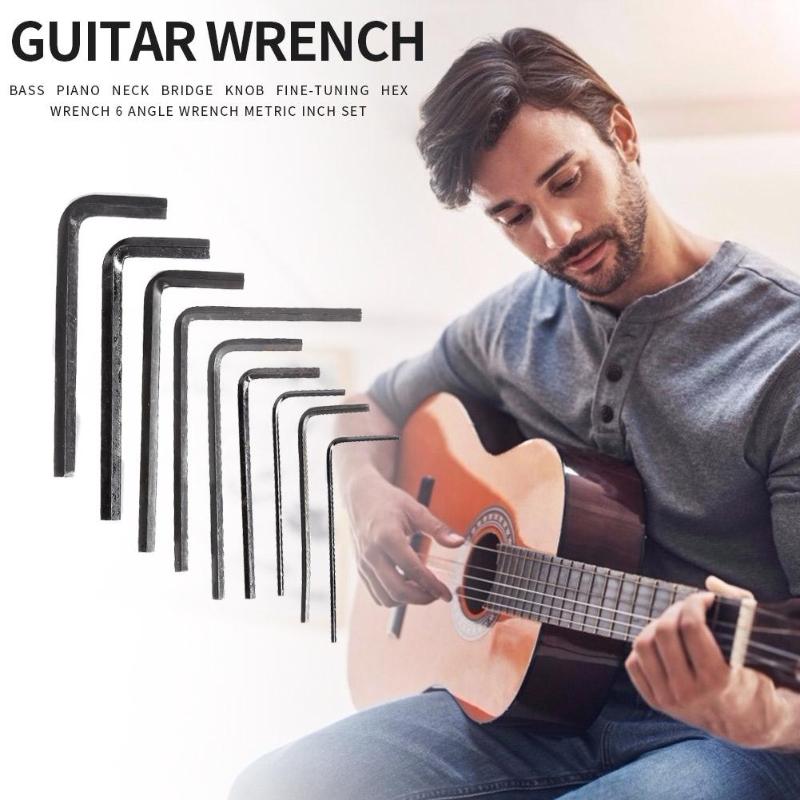 9pcs Steel Guitar Bridge Saddle Tremolo Knob Adjustment Allen Key Wrench-ebowsos