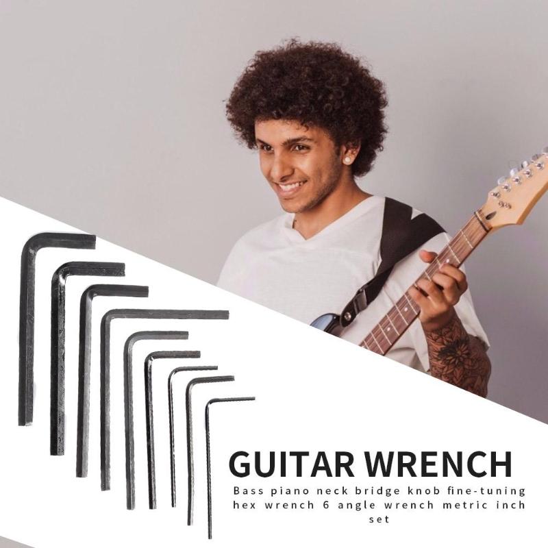 9pcs Steel Guitar Bridge Saddle Tremolo Knob Adjustment Allen Key Wrench-ebowsos