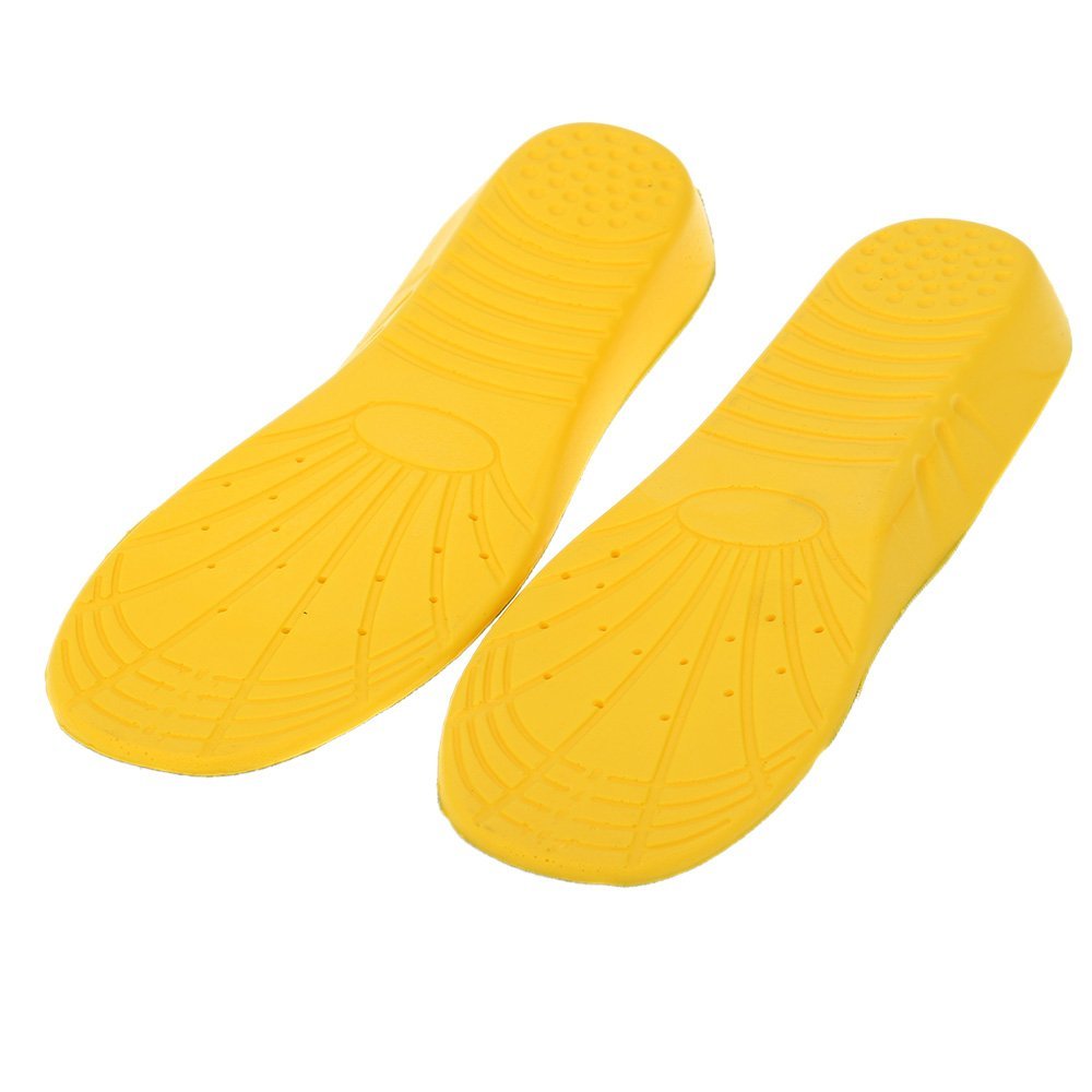 A pair of out insole cushioning basketball shoes Flat Feet Thick soft absorbent Army Special insoles S (gray + yellow) - ebowsos