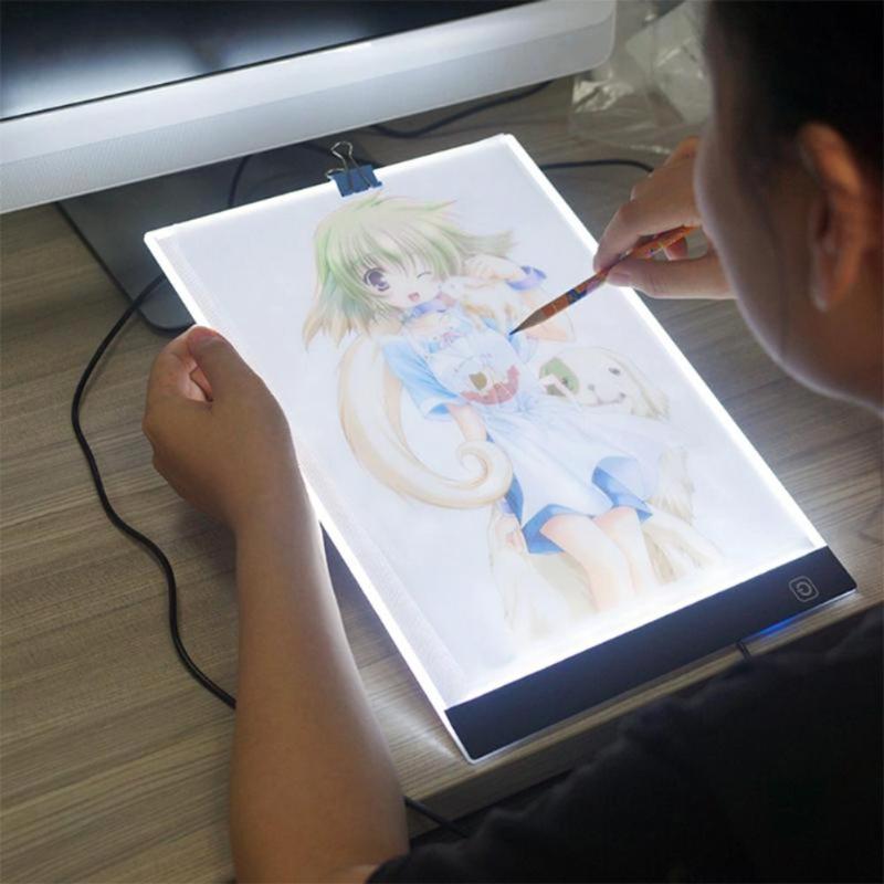 A4 LED Sign Display Panel Artist Luminous Stencil Drawing Board Table Pad Digital Graphic Tablet Electronic Drawing Tablet Pad - ebowsos