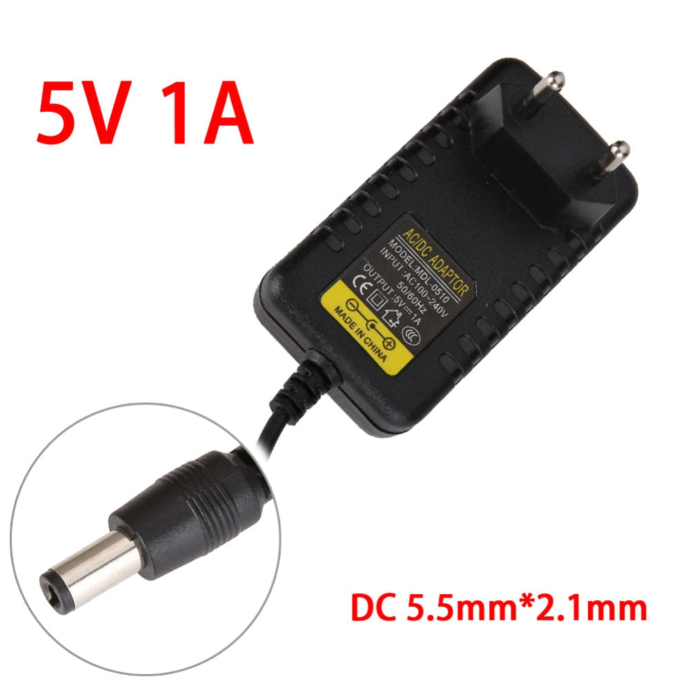 AC 110~240V 50/60Hz Input AC to DC 5.5mm*2.1mm 5.5mm*2.5mm 5V 1A Output Switching Power Supply Adapter EU/UK/US Plug - ebowsos