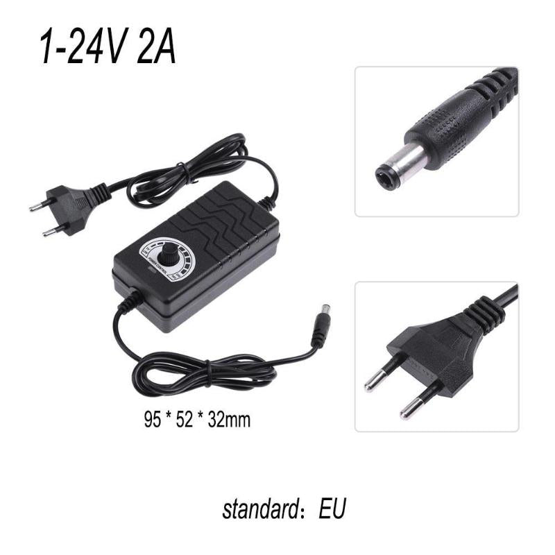 AC to DC Adapter 3-24V 2A Adjustable Power Supply Controller Adaptor for Light Temperature Motor Speed Control Switch - ebowsos