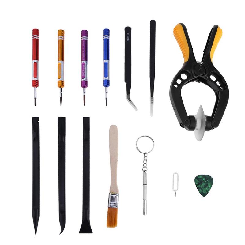 14 in 1 Cell Mobile Phone Screen Opening Plier Pry Repair Tool Kit Screwdriver Disassemble Tools Set For iPhone 6 Samsung - ebowsos