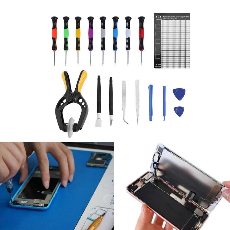 18Pcs/Set Phone LCD Screen Opening Dent Separator Repair Tools Screwdriver Magnetic Pad Suction Cup Pry Kit For Laptop PC - ebowsos