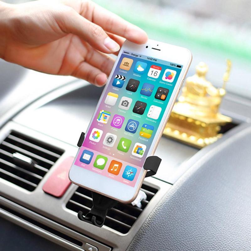 ABS Car Mobile Phone Holder Car Air Vent Mount Smartphone Gravity Stand Support Bracket Holder For iPhone Samsung Xiaomi - ebowsos