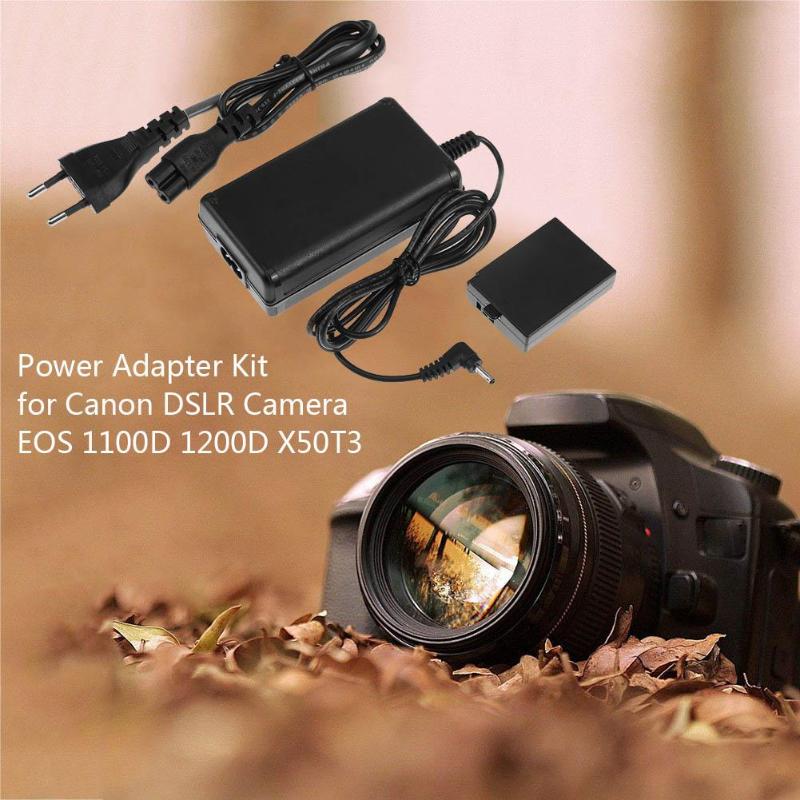 ACK-E10 Power Adapter Kit Power Adapter Charger with Coupler Cable Kits for Canon DSLR Camera EOS 1100D 1200D X50T3 - ebowsos