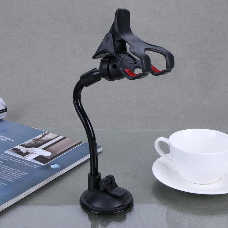 Car Phone Holder Double Clip 360 Rotating Flexible Car Window Mount Suction Sucker Long Neck Stand Phone Holder Stand - ebowsos