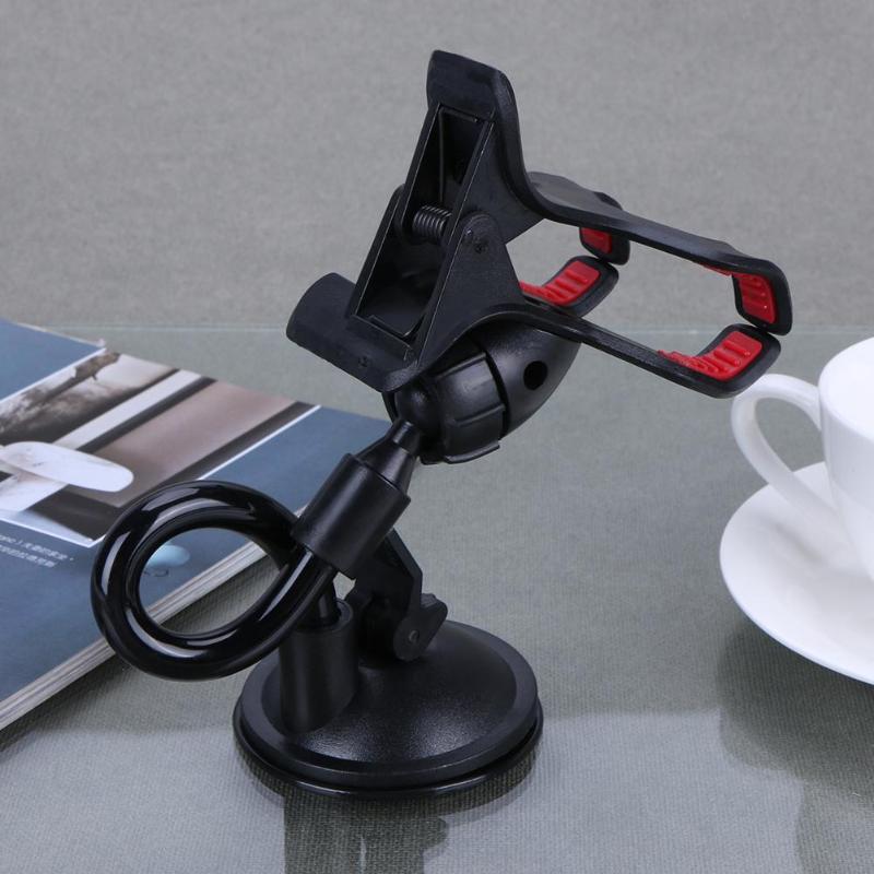 Car Phone Holder Double Clip 360 Rotating Flexible Car Window Mount Suction Sucker Long Neck Stand Phone Holder Stand - ebowsos