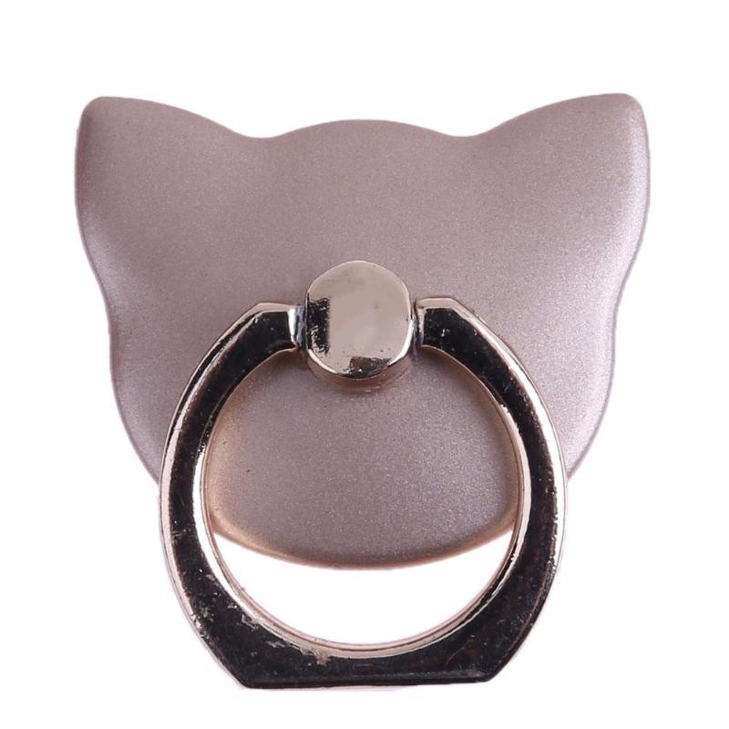 Finger Ring Holder 360 Degree Rotary Hand Finger Ring Cute Cat Shape Smart Phone Holder Stand Universal Desk Holder New - ebowsos