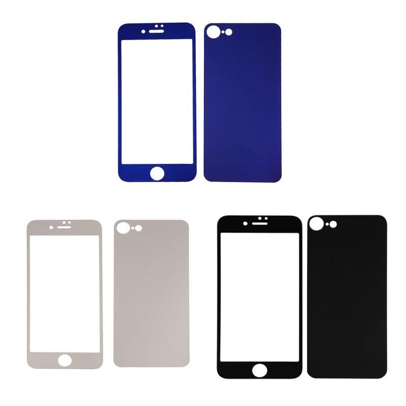 Front + Rear Electroplated Tempered Glass For iPhone 8 3D Full Cover Screen Protector Film For iphone 8 Glass Film - ebowsos