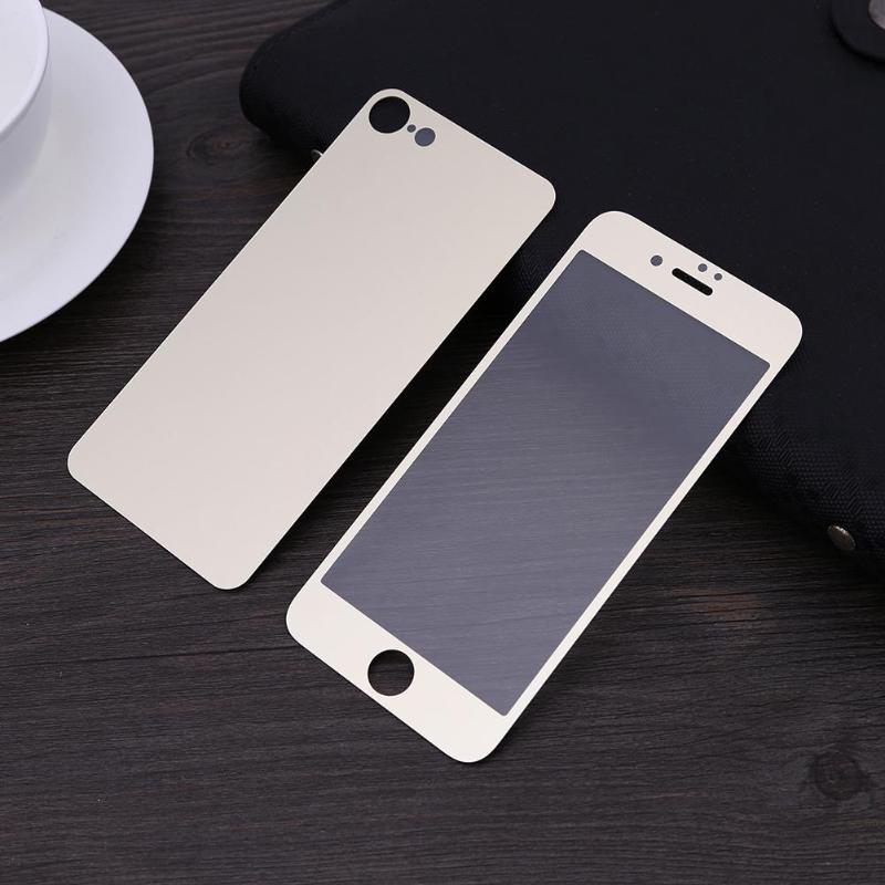 Front + Rear Electroplated Tempered Glass For iPhone 8 3D Full Cover Screen Protector Film For iphone 8 Glass Film - ebowsos