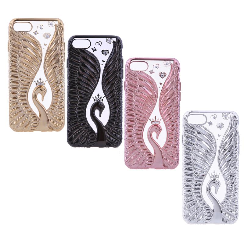 Glitter Diamond Cover Case For iPhone 7 Luxury Relief Embossed Rhinestone Silicone Phone Soft TPU Case For iPhone 7 Coque - ebowsos