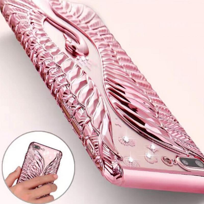 Glitter Diamond Cover Case For iPhone 7 Luxury Relief Embossed Rhinestone Silicone Phone Soft TPU Case For iPhone 7 Coque - ebowsos
