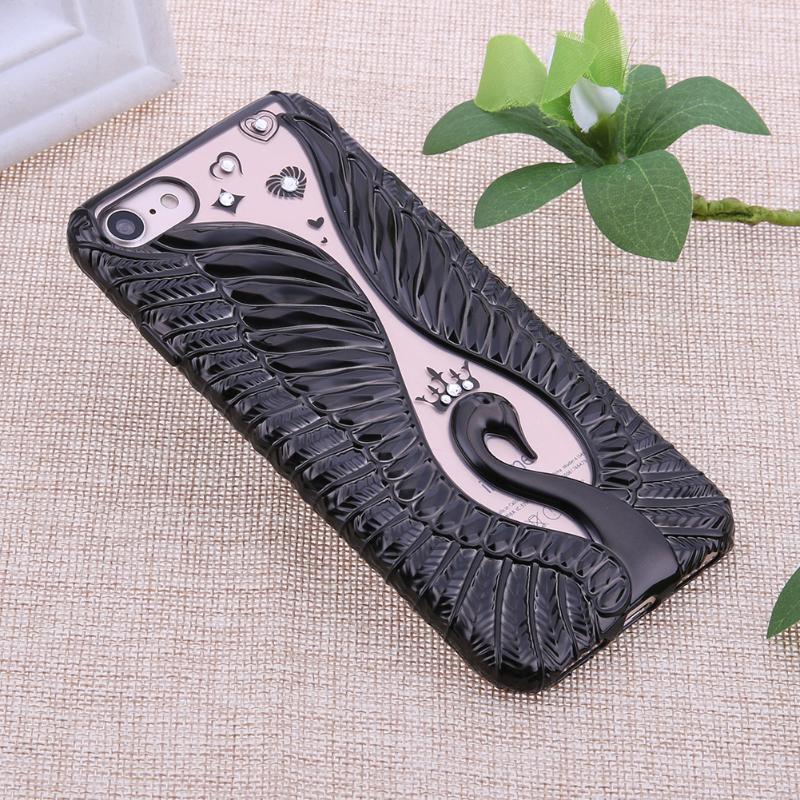 Glitter Diamond Cover Case For iPhone 7 Luxury Relief Embossed Rhinestone Silicone Phone Soft TPU Case For iPhone 7 Coque - ebowsos