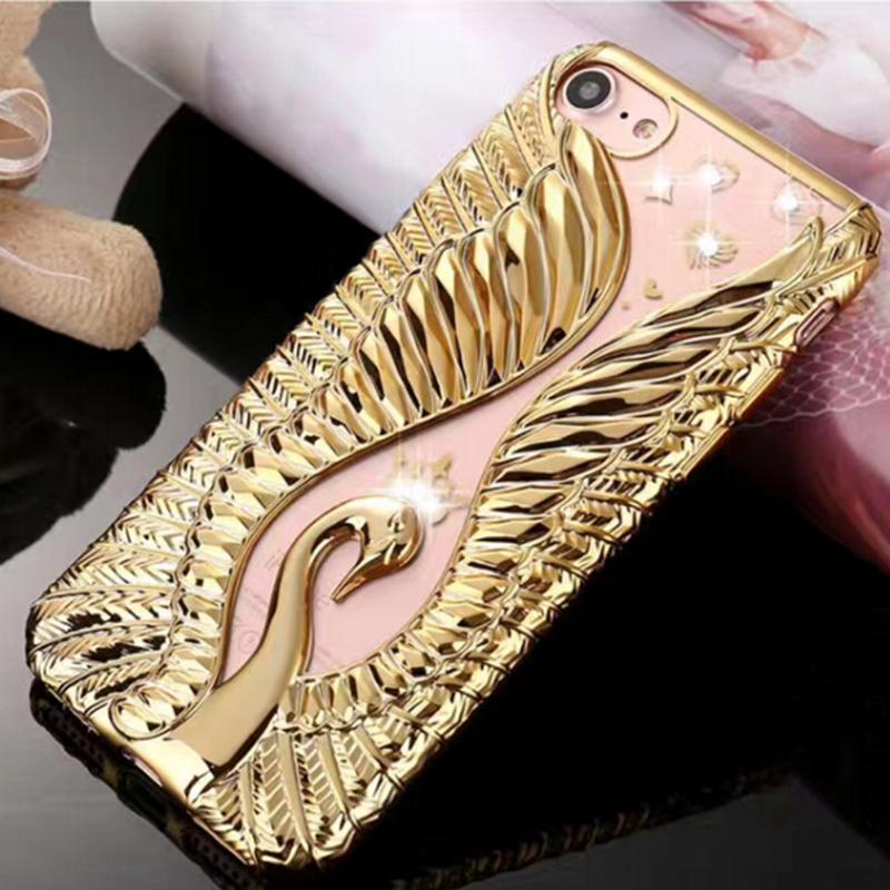 Glitter Phone Case For iPhone 6 6s Embossed Diamond-embedded Silicone For iPhone 6 6s Plus Rhinestone Protective Cases - ebowsos