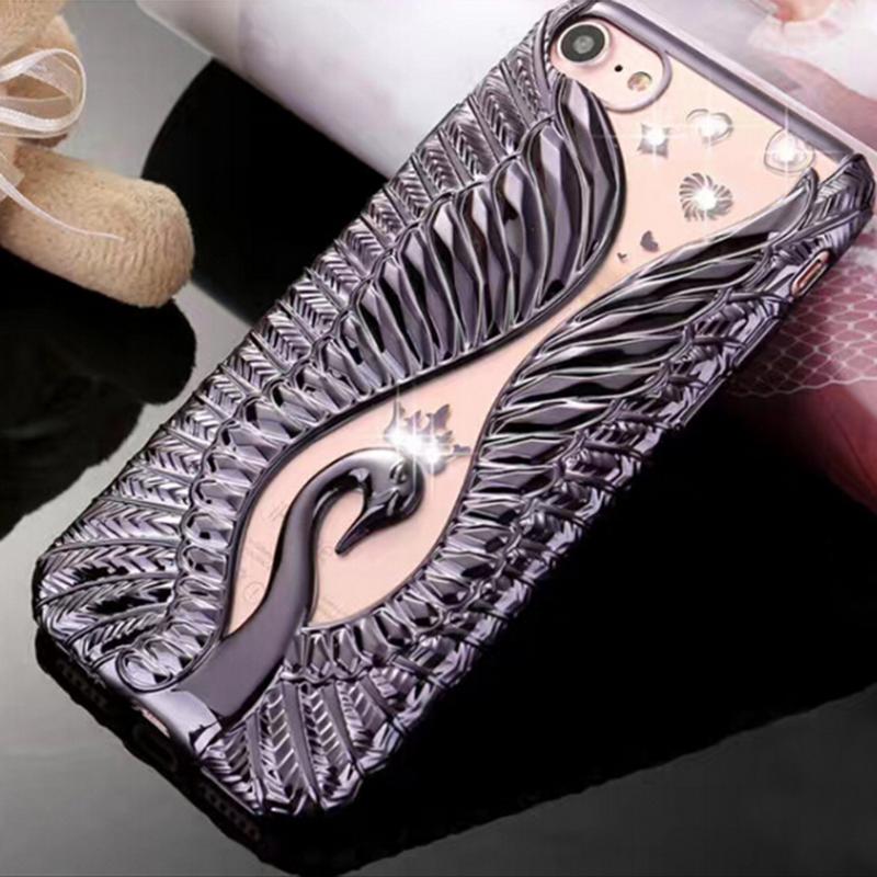 Glitter Phone Case For iPhone 6 6s Embossed Diamond-embedded Silicone For iPhone 6 6s Plus Rhinestone Protective Cases - ebowsos