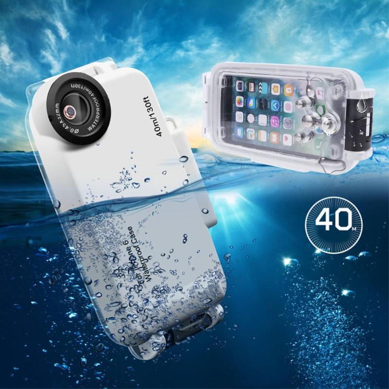IPX8 Underwater 40M/130FT Diving Phone Photography Waterproof Case For iPhone 6 6s Full Sealed Cover Explosion-proof Case - ebowsos