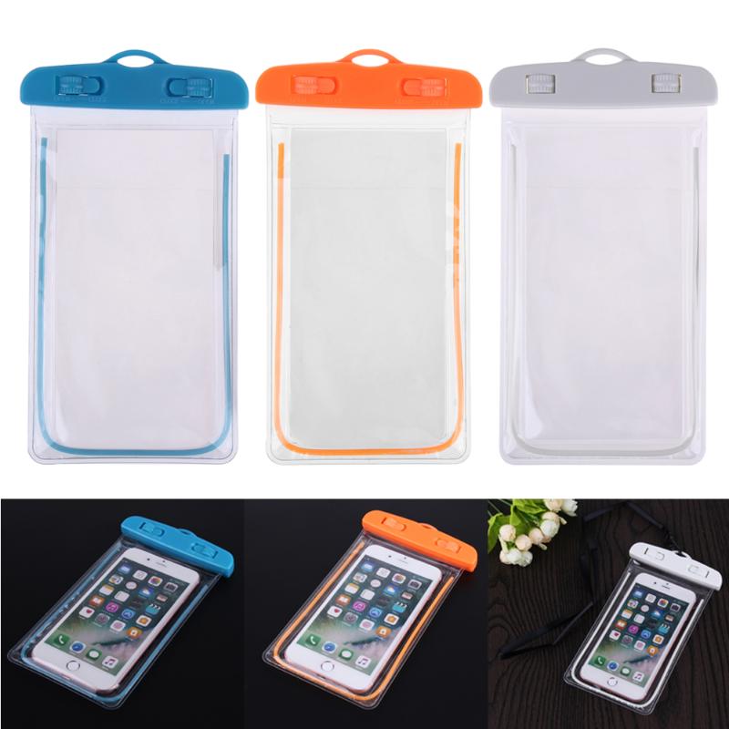 Luminous Edge Waterproof Bags Case Underwater Phone Touch Screen Protective Pouch Case For iPhone 5s 6 6s 7 8 Samsung S8+ - ebowsos