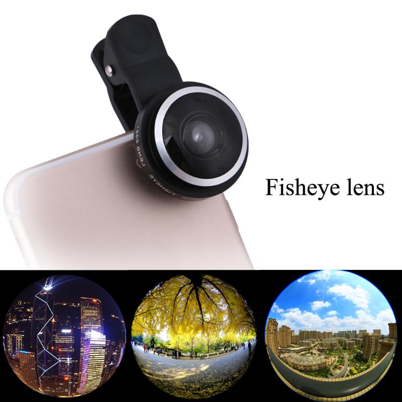 Mini 235 Degree Fisheye Fish Eye Lenses Clip-On 0.4X Large Angle Fish Eyes Mobile Phone External Lens For iPhone iPad PC - ebowsos