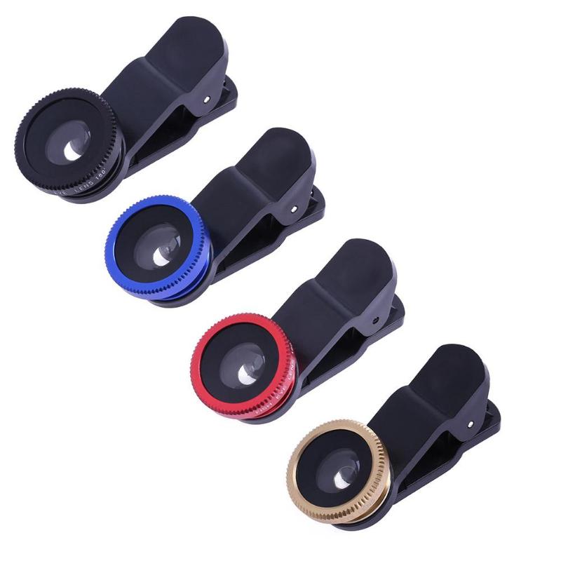 Mobile Phone Clip Lenses 180 Degree Fish Eye 0.67X Wide Angle 10X Macro 3 in 1 HD External Lens Kit For iPhone7 6 Samsung - ebowsos