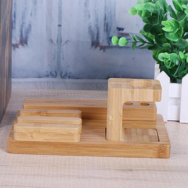 Multifunction Wooden Charging Station Charger Dock Stand Holder For Apple Watch iPhone 5 6 7 8 Plus X Mobile Pen Holder - ebowsos