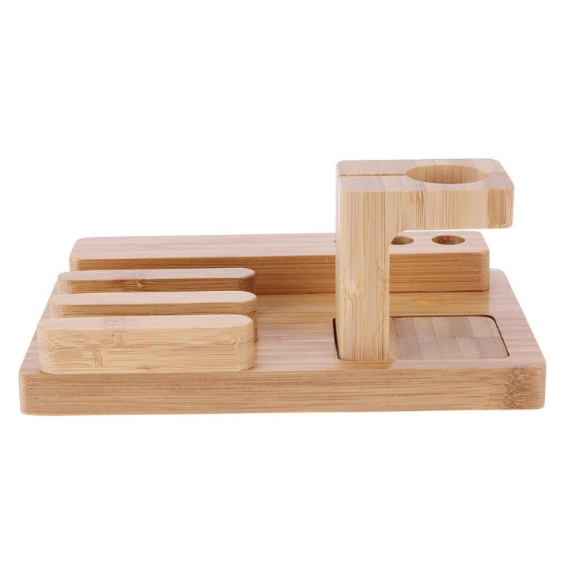 Multifunction Wooden Charging Station Charger Dock Stand Holder For Apple Watch iPhone 5 6 7 8 Plus X Mobile Pen Holder - ebowsos
