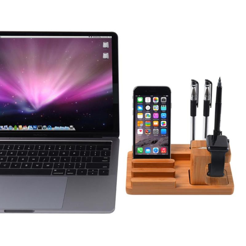 Multifunction Wooden Charging Station Charger Dock Stand Holder For Apple Watch iPhone 5 6 7 8 Plus X Mobile Pen Holder - ebowsos
