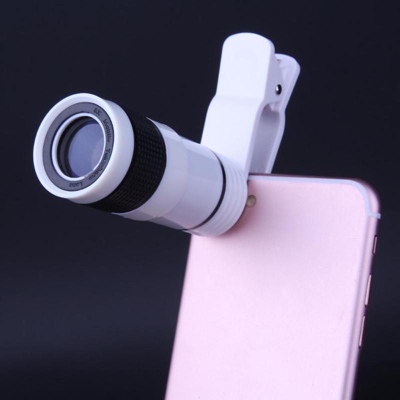 Universal 8X Zoom Phone Clip Monocular Camera Lens External Optical Telephoto Telescope Lenses For iPhone Samsung Huawei - ebowsos