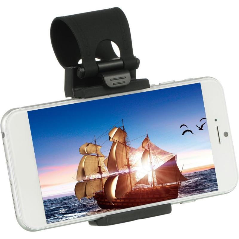 Universal Mini Car Auto Steering Wheel Phone Clip Holder Mount GPS Navigate Bracket Stand For iPhone 5S 6 Samsung Xiaomi - ebowsos