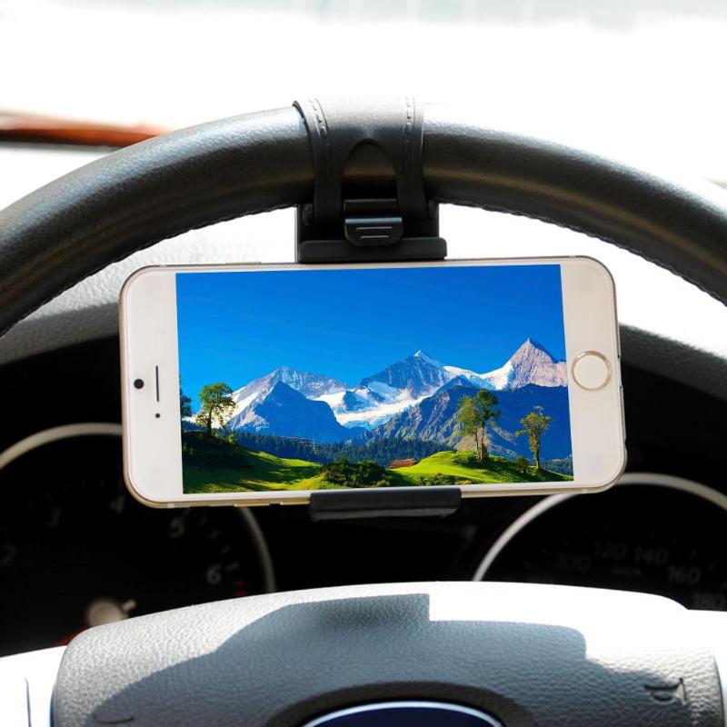 Universal Mini Car Auto Steering Wheel Phone Clip Holder Mount GPS Navigate Bracket Stand For iPhone 5S 6 Samsung Xiaomi - ebowsos