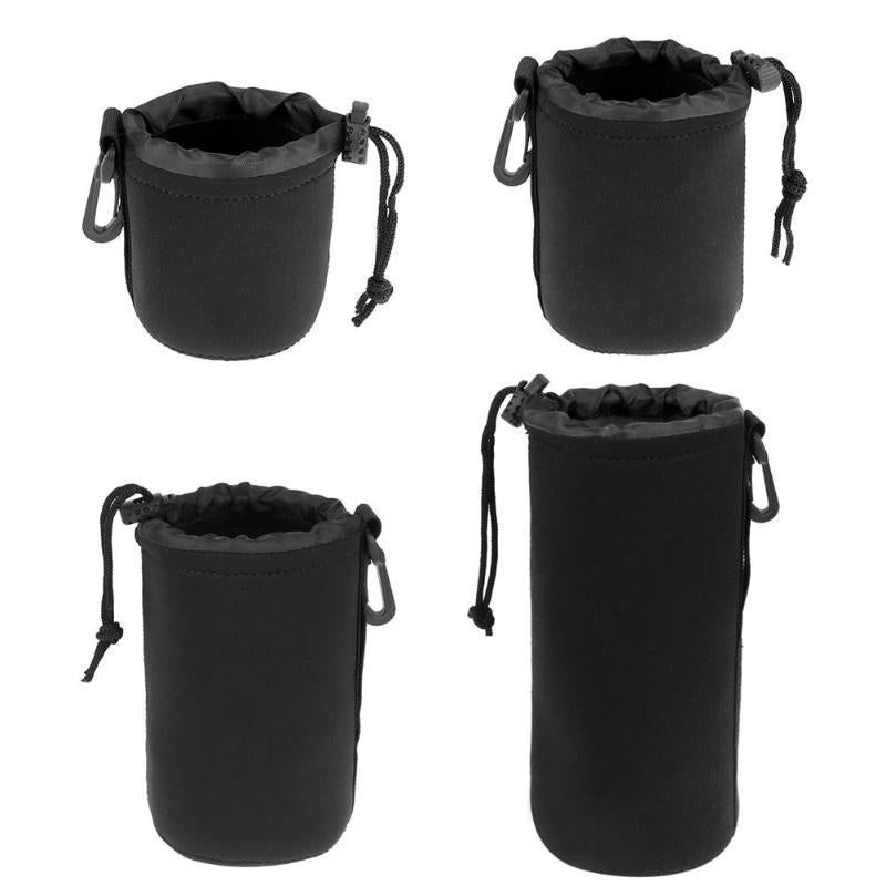 Waterproof Soft Neoprene Camera Lens Pouch Bag Drawstring Protector Case Accessories Camera Bags Parts - ebowsos
