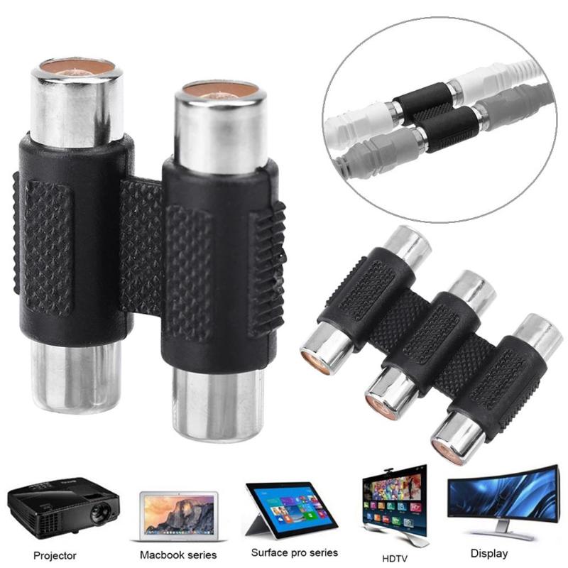 ALLOYSED Audi Video Cable RCA Female to RCA Female Connector AV Cable Plug Jack Adapter for Audio Video DIY Monitor Parts - ebowsos