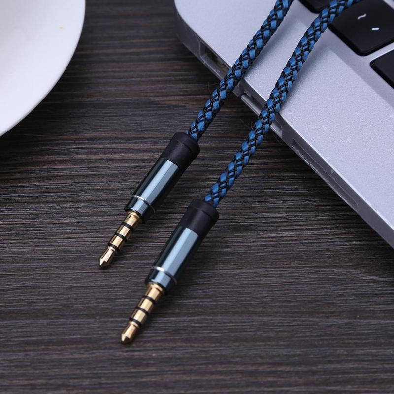 1.5M 1pcs 3.5mm Male To 3.5mm Male Braid Aux Audio Extension Cable Weaving Audio Cable Car AUX Auxiliary Wire New - ebowsos