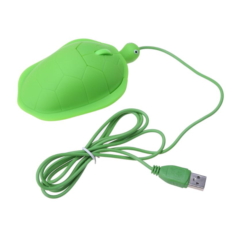 1.5m Wire Mouse Cute Turtle Shape Home Office Use Optical Mouse 800DPI 3 keys for Macbook Windows System - ebowsos