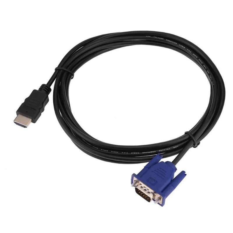 1.8M 3M HDMI Male to VGA Male Transfer Wire Video HDTV Converter Adapter Aux Cable High Speed HDMI Cable NO Chip - ebowsos