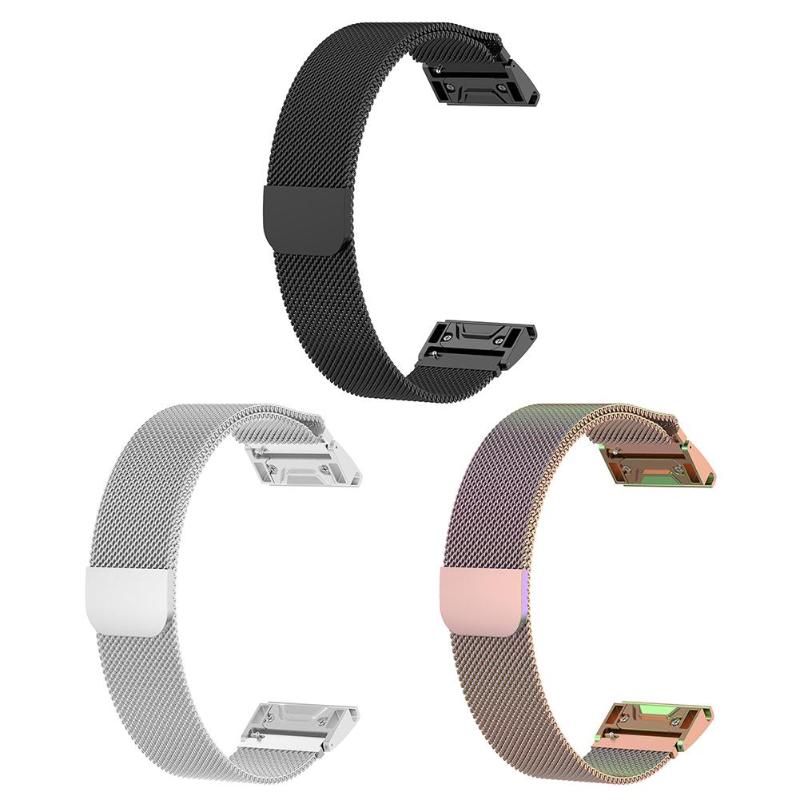 1 Pcs Quick Release Milanese Loop Stainless Steel 20mm Watch Band Wrist Strap for Garmin Fenix 5S Fenix 5S Plus - ebowsos