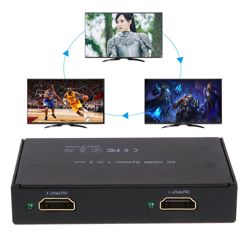 1080P 4K HDMI 1x2 Distributor 1 in 2 out HDMI Distributor Splitter For XBOX HDTV PS3/PS4 For TV box - ebowsos