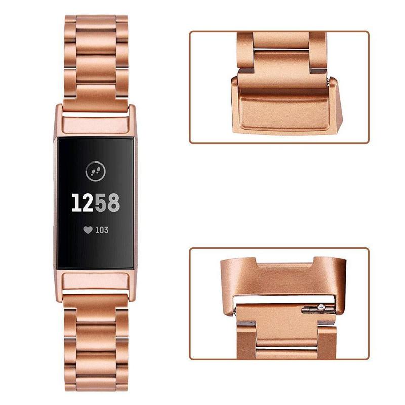 1Pcs Stainless Steel Wristband Watch Strap for Fitbit Charge 3 Smart Bracelet Replacement Smartwatch Watchband - ebowsos