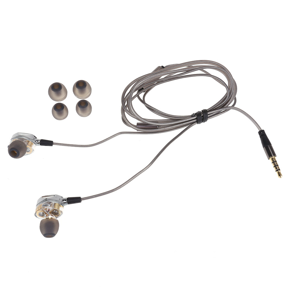 1pc 2 Dynamic Driver Earphone Piston Deep Bass HIFI Subwoofer In-Ear Earbud for Xiaomi for iPhone Smartphone - ebowsos
