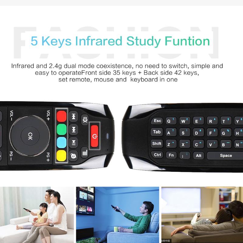 2.4G Fly Air Mouse Wireless Keyboard Remote Control with LED Indicator Light for Android Smart TV Box - ebowsos