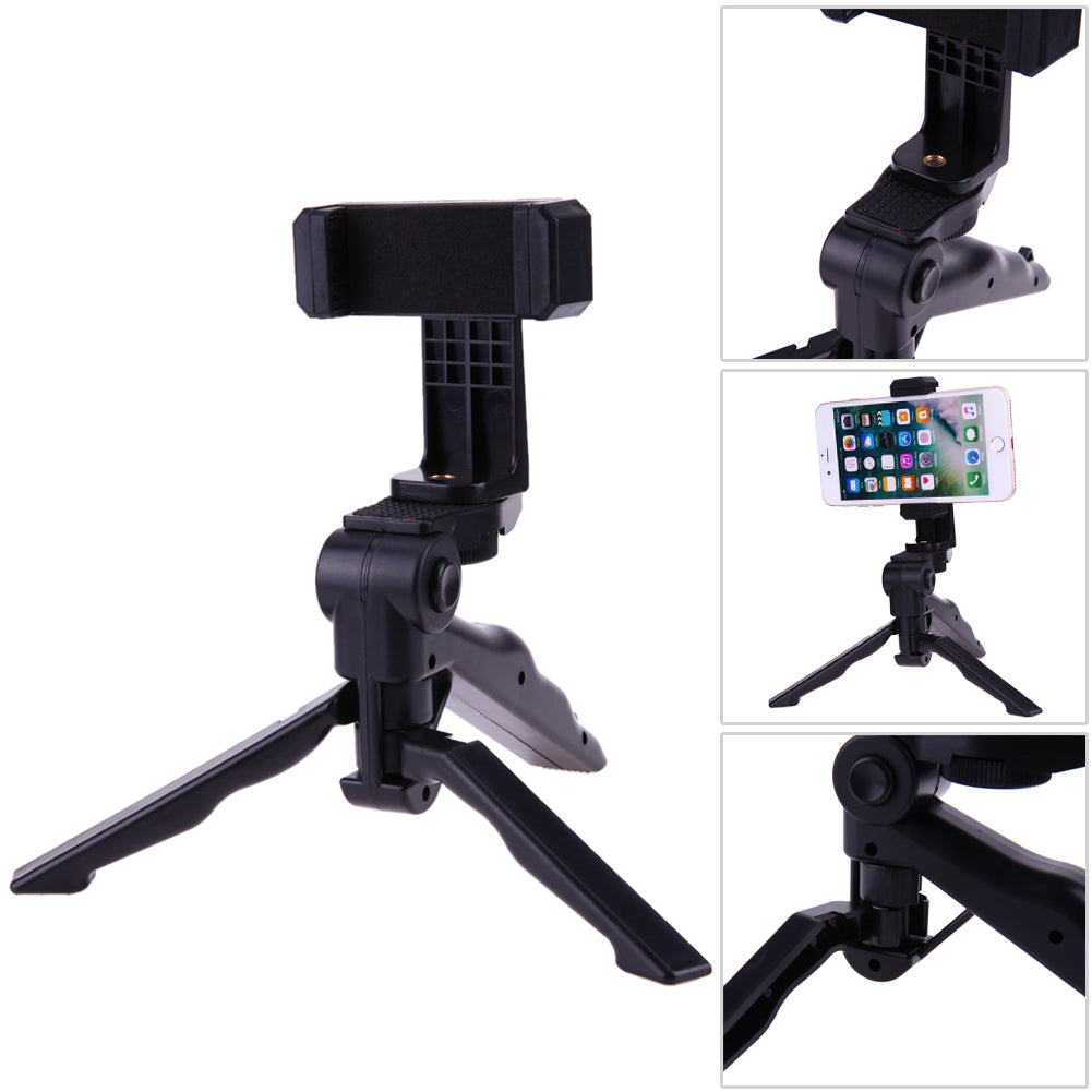 2 in 1 Mini Tripod Drie Poot Statief Three Flexible Legs 360-degree rotation Clipper Vertical Bracket for Camera - ebowsos