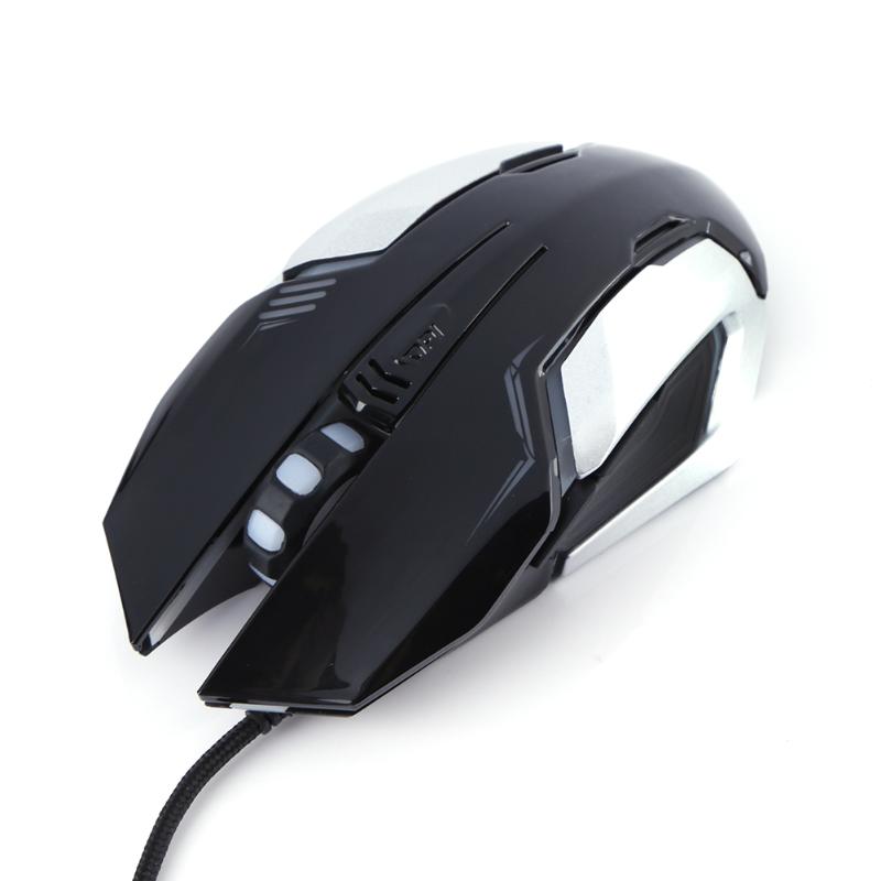 3200DPI Gaming Mouse USB Port Wired Mouse with Breathing LED Backlight  With 4 DPI modes - ebowsos